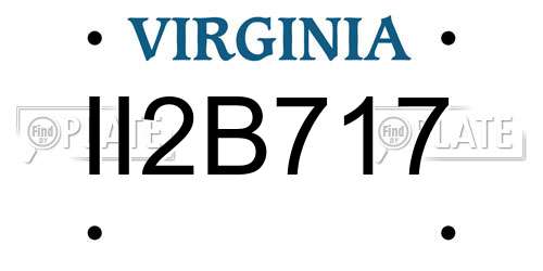 II2B717 Virginia License Plate