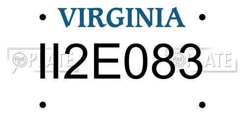 II2E083 Virginia License Plate