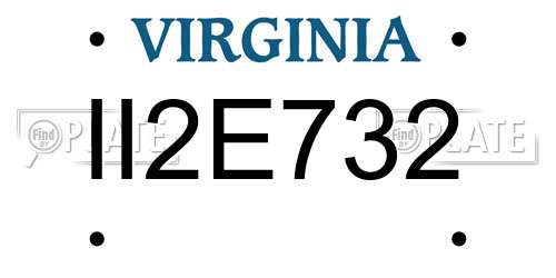 II2E732 Virginia License Plate