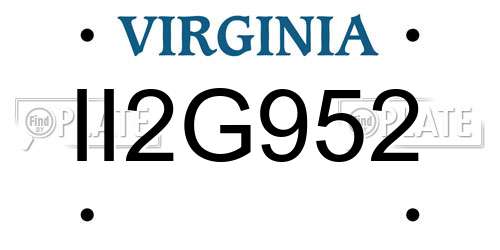 II2G952 Virginia License Plate