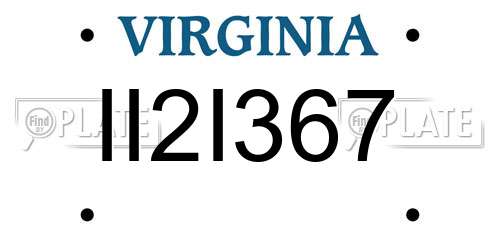 II2I367 Virginia License Plate