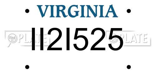 II2I525 Virginia License Plate