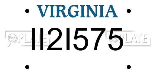 II2I575 Virginia License Plate