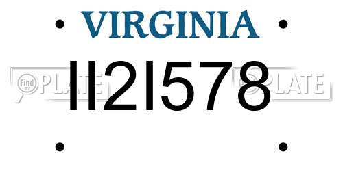 II2I578 Virginia License Plate