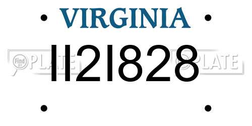 II2I828 Virginia License Plate