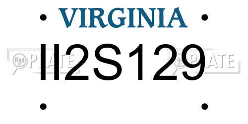 II2S129 Virginia License Plate