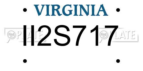 II2S717 Virginia License Plate