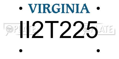 II2T225 Virginia License Plate
