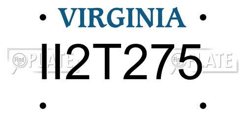 II2T275 Virginia License Plate