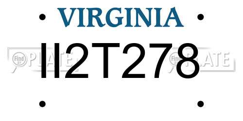 II2T278 Virginia License Plate