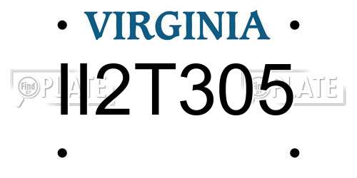II2T305 Virginia License Plate