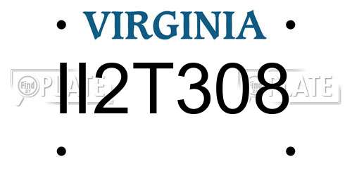 II2T308 Virginia License Plate