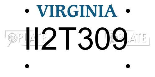 II2T309 Virginia License Plate