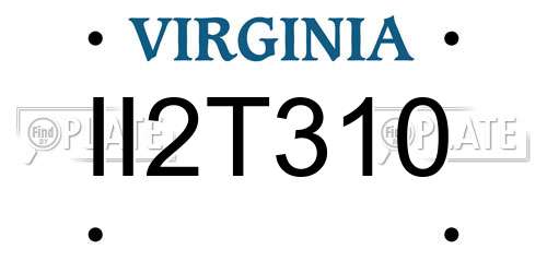 II2T310 Virginia License Plate
