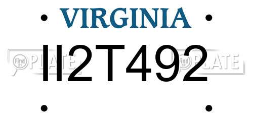 II2T492 Virginia License Plate
