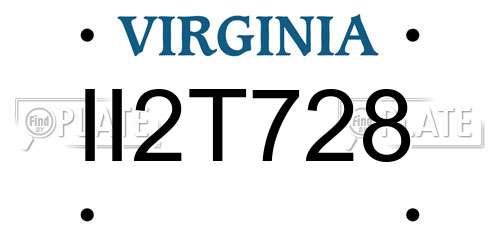 II2T728 Virginia License Plate