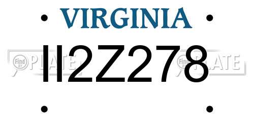 II2Z278 Virginia License Plate
