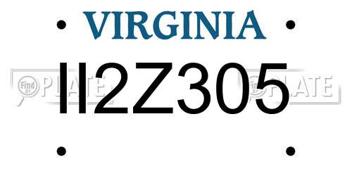 II2Z305 Virginia License Plate