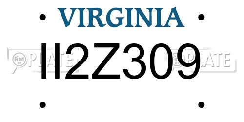 II2Z309 Virginia License Plate