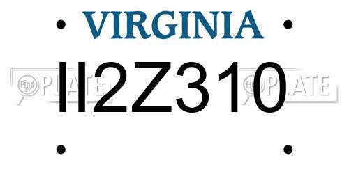 II2Z310 Virginia License Plate