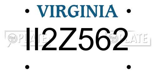 II2Z562 Virginia License Plate