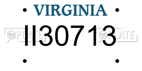 II30713 Virginia License Plate