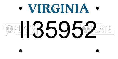 II35952 Virginia License Plate