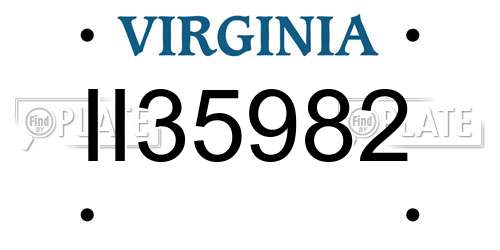 II35982 Virginia License Plate