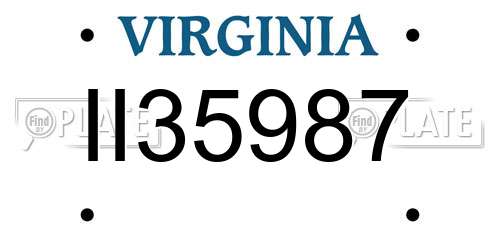 II35987 Virginia License Plate