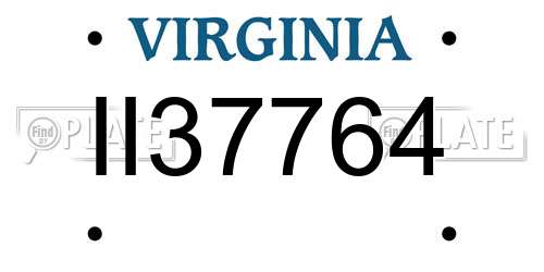 II37764 Virginia License Plate