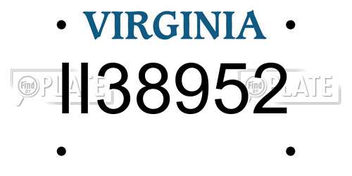 II38952 Virginia License Plate