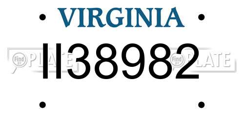 II38982 Virginia License Plate