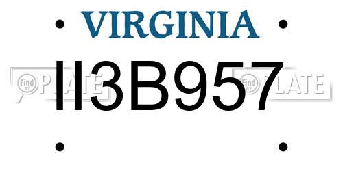 II3B957 Virginia License Plate