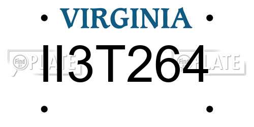 II3T264 Virginia License Plate