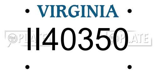II40350 Virginia License Plate