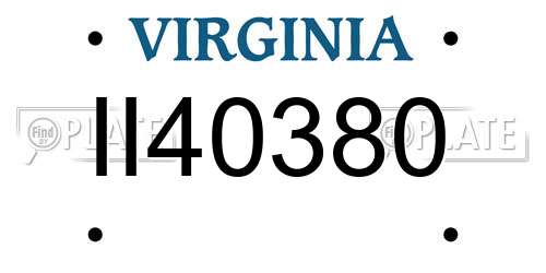 II40380 Virginia License Plate