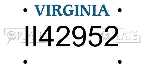 II42952 Virginia License Plate