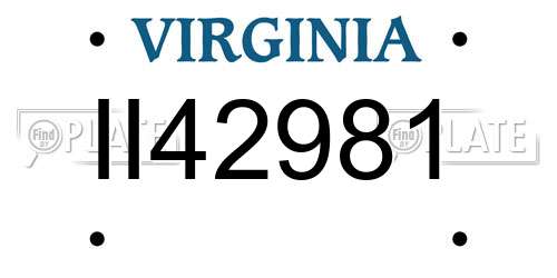 II42981 Virginia License Plate