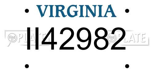 II42982 Virginia License Plate
