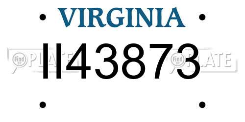 II43873 Virginia License Plate