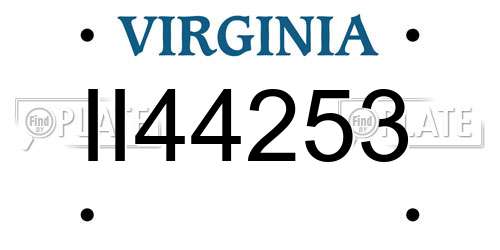 II44253 Virginia License Plate