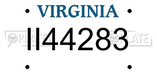II44283 Virginia License Plate