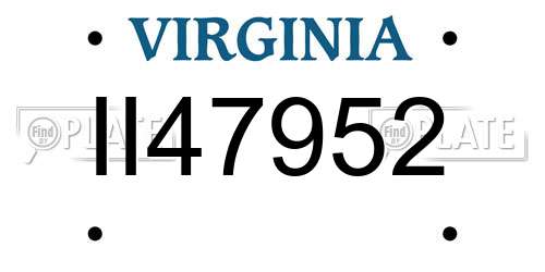 II47952 Virginia License Plate