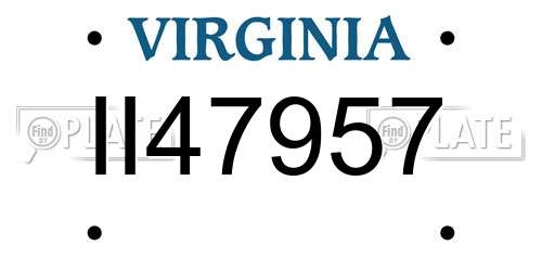 II47957 Virginia License Plate