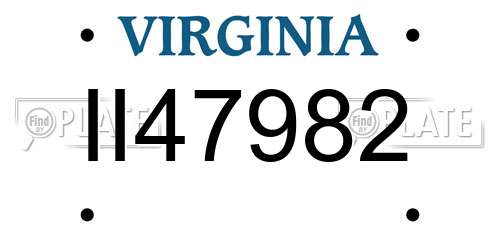 II47982 Virginia License Plate