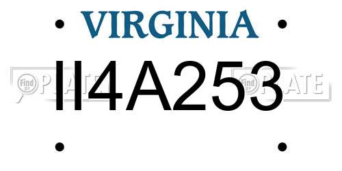 II4A253 Virginia License Plate