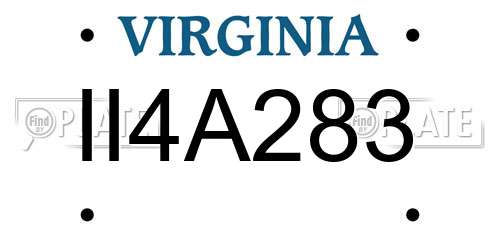 II4A283 Virginia License Plate