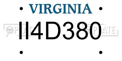 II4D380 Virginia License Plate