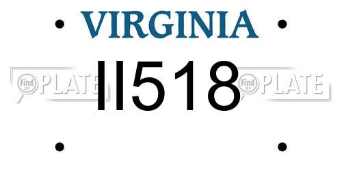 II518 Virginia License Plate