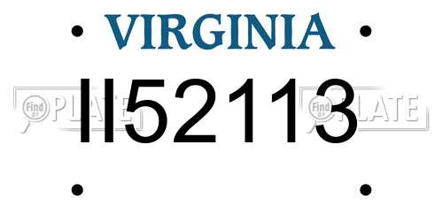 II52113 Virginia License Plate